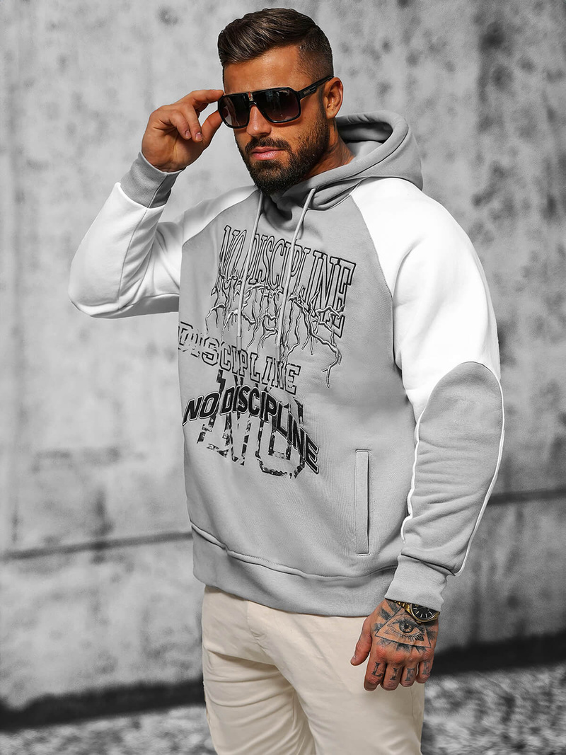 Sweatshirt à capuche gris OZONEE O/SWE23037