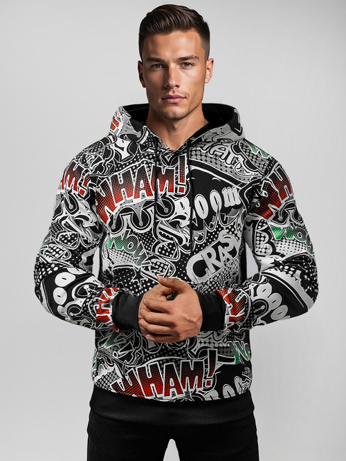 Sweatshirt à capuche homme noir OZONEE O/B270Z