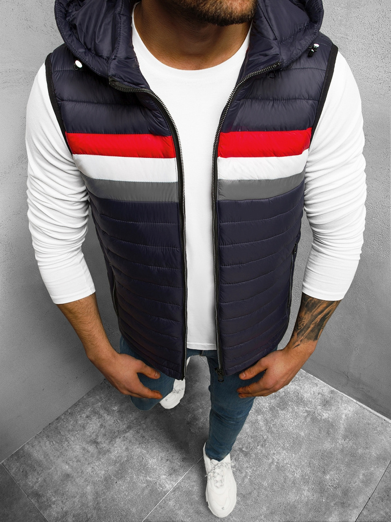 Veste sans manches Homme bleu foncé OZONEE N/7107/2