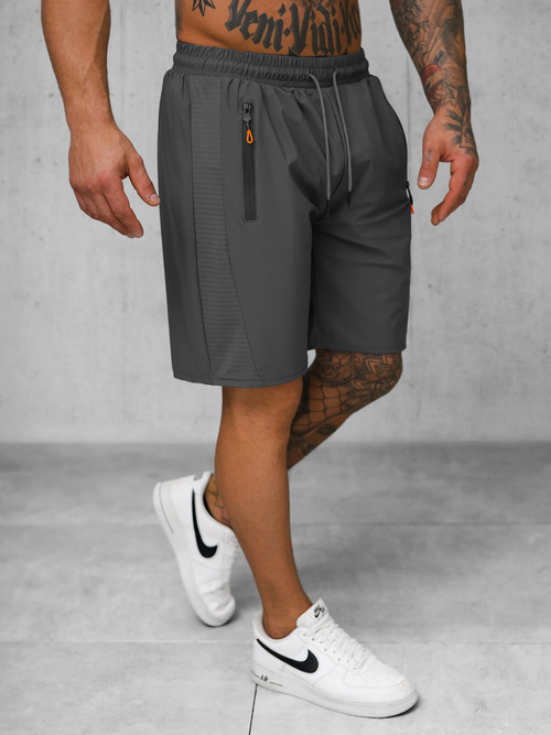 Shorts de sport pour hommes gris foncé OZONEE JS/12K1803/5