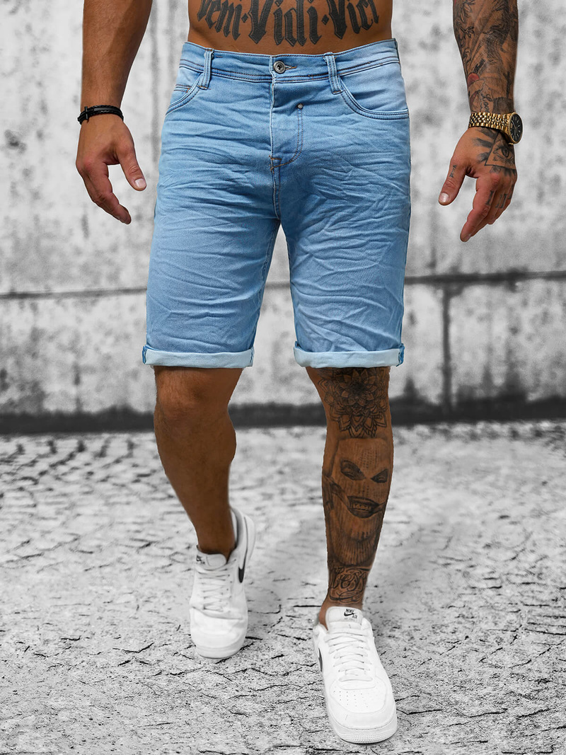 Shorts en Jean Homme Bleu Clair OZONEE O/19300