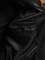 Veste en cuir homme Noir OZONEE JS/11Z8015