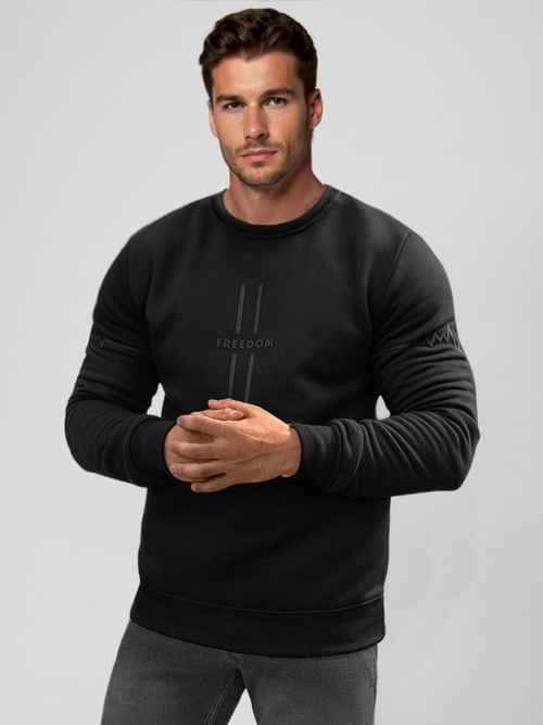 Sweatshirt Homme Noir OZONEE JS/8B1358/3Z