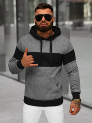 Sweatshirt à capuche homme gris foncé OZONEE JS/8B1313/5