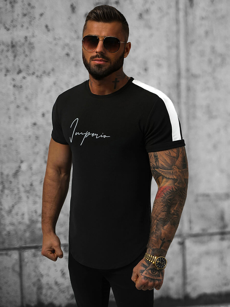 T-shirt Homme Noir OZONEE O/P1180