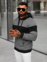 Sweatshirt à capuche homme gris foncé OZONEE JS/8B1313/5