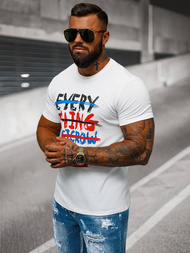 T-shirt Homme Blanc OZONEE O/8T1266/1