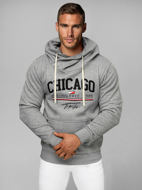 Sweatshirt à capuche homme gris OZONEE O/TT30508Z