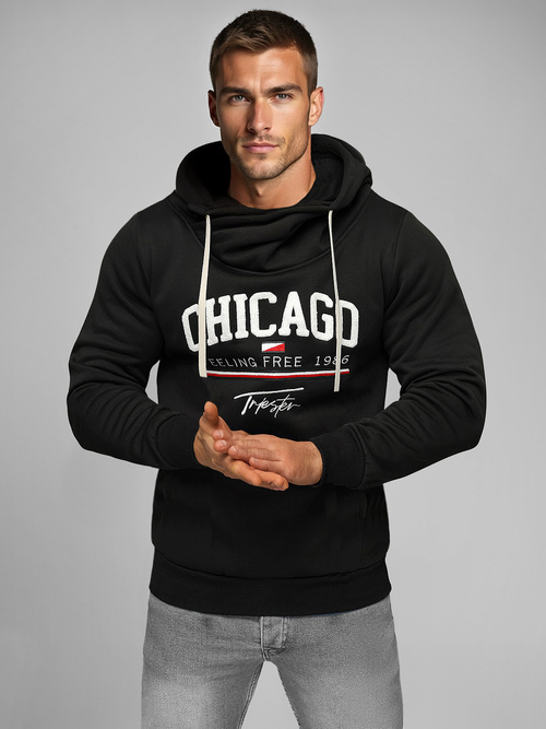 Sweatshirt à capuche homme noir OZONEE O/TT30508Z