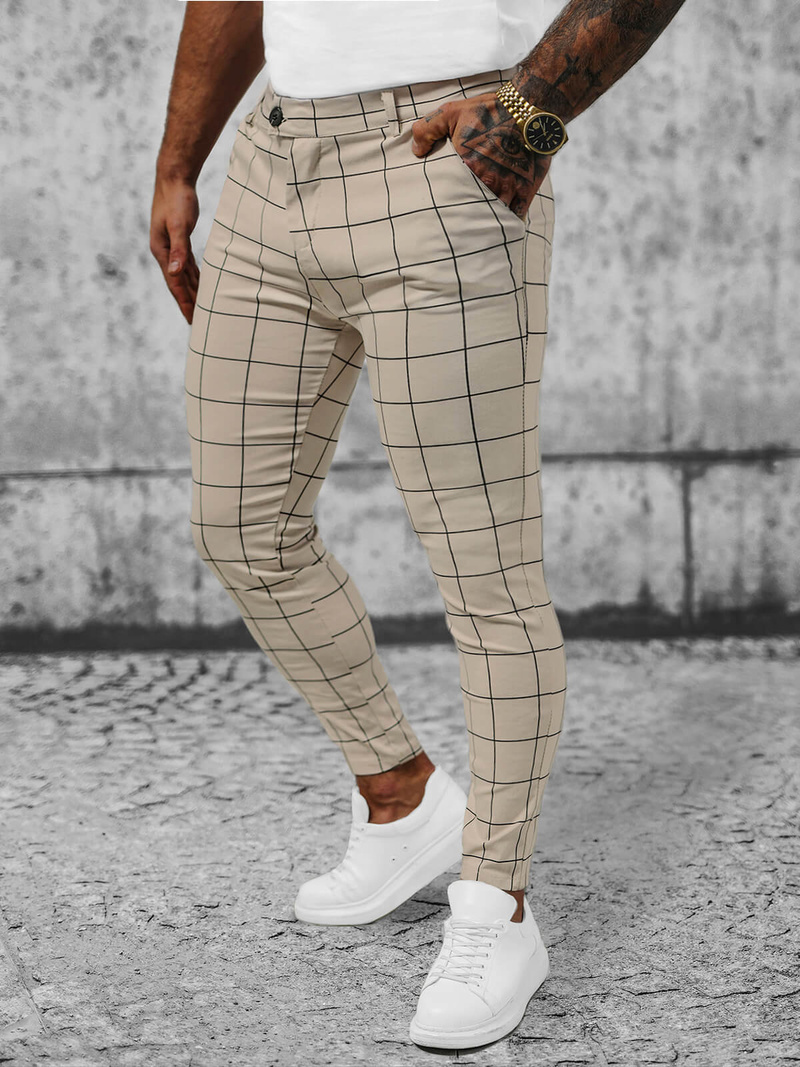 Pantalon Chino Homme Beige OZONEE O/P4009