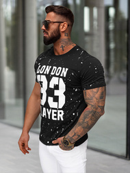 T-shirt Homme Noir OZONEE JS/8B1388/3