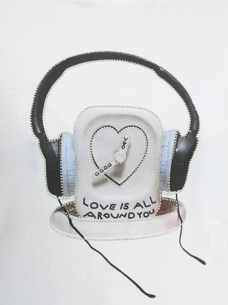 T-shirt femme blanc et noir OZONEE DJ77806