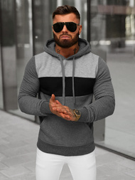 Sweatshirt à capuche homme gris foncé OZONEE JS/8B1312/5