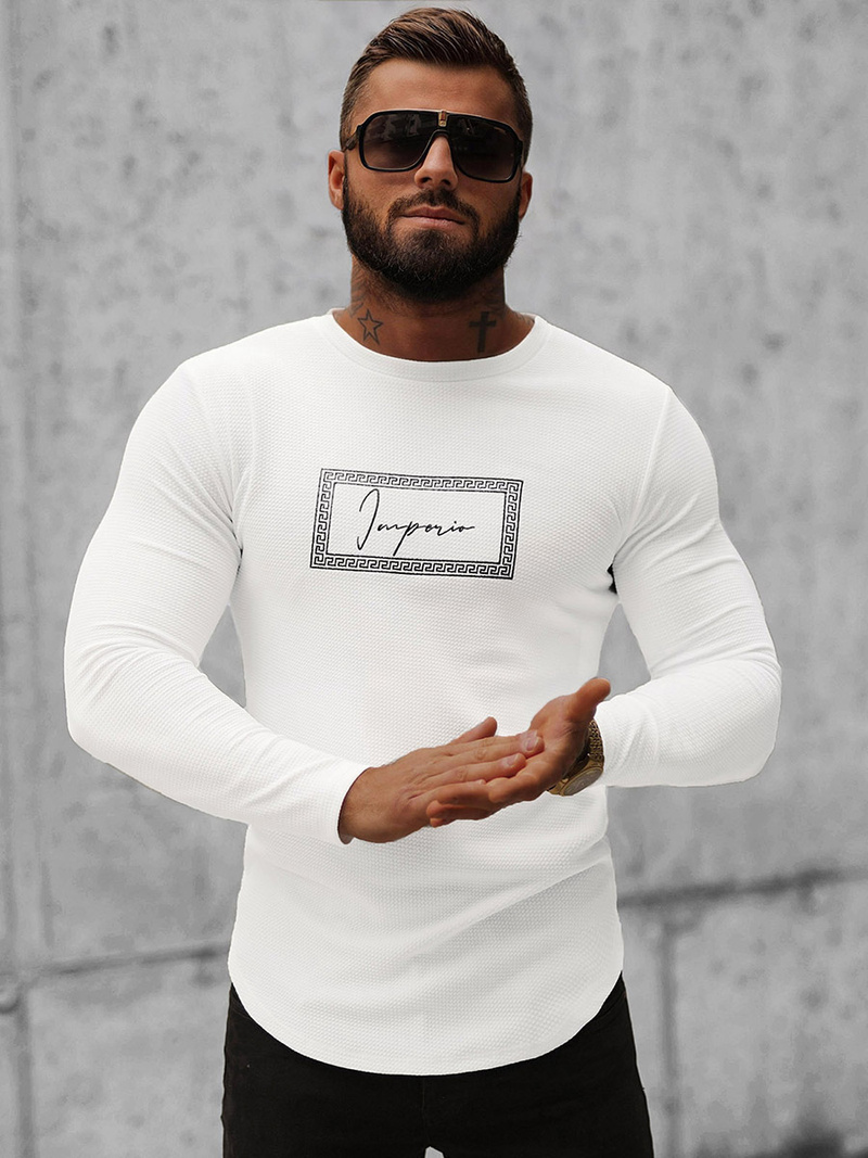 Sweatshirt Homme Blanc OZONEE O/D7192