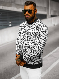 Sweatshirt Homme Blanc OZONEE JS/8B1137/1