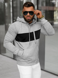 Sweatshirt à capuche homme gris OZONEE JS/8B1308/2