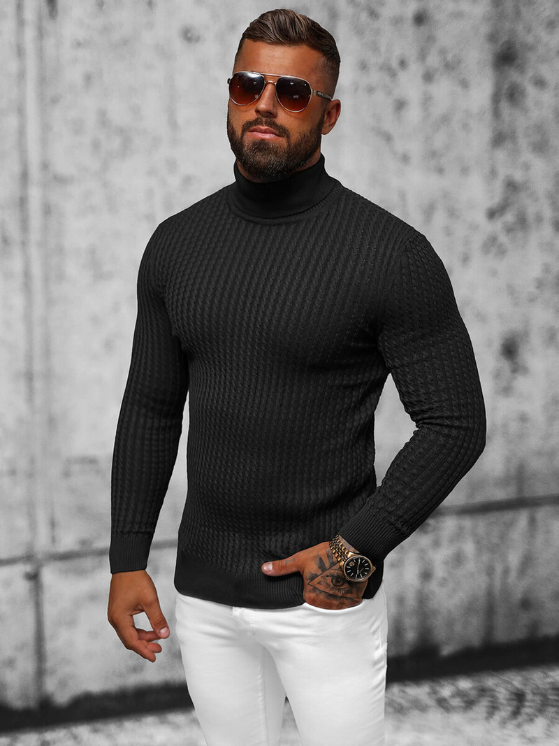 Pullover Homme Noir OZONEE L/1539Z