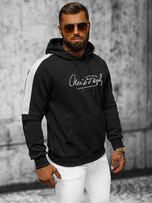 Sweatshirt à capuche homme noir OZONEE JS/3B572