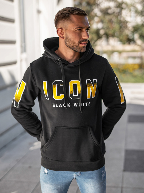 Sweatshirt à capuche homme noir OZONEE JS/8B1739/3