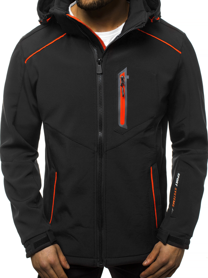 Veste Homme noir et orange OZONEE GE/12259
