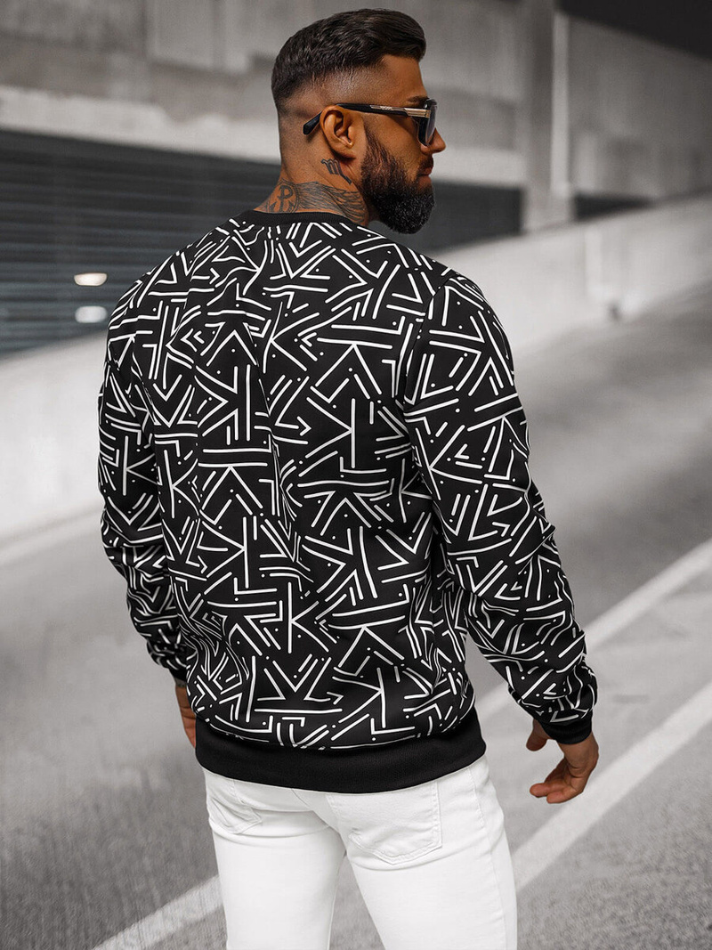 Sweatshirt Homme Noir OZONEE JS/8B1219/3