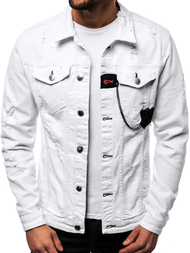 Veste en jean Homme Blanc OZONEE G/600