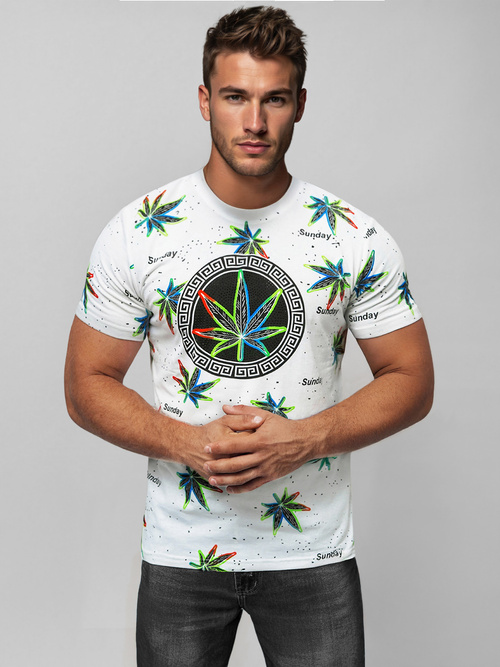 T-shirt Homme Blanc OZONEE O/T136/1Z