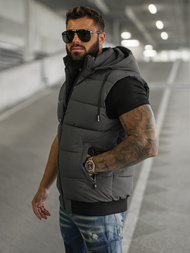Veste sans manches homme gris foncé OZONEE JS/32M1780/105Z