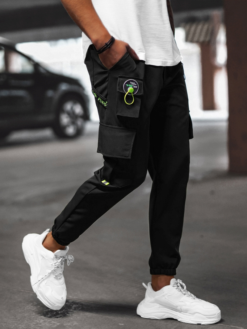 Pantalon Chino Jogger Homme Noir OZONEE O/CP149Z