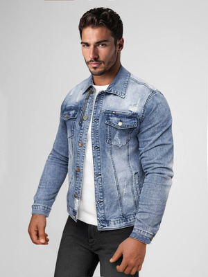 Veste en jean Homme Bleu OZONEE NB/MJ522BZ