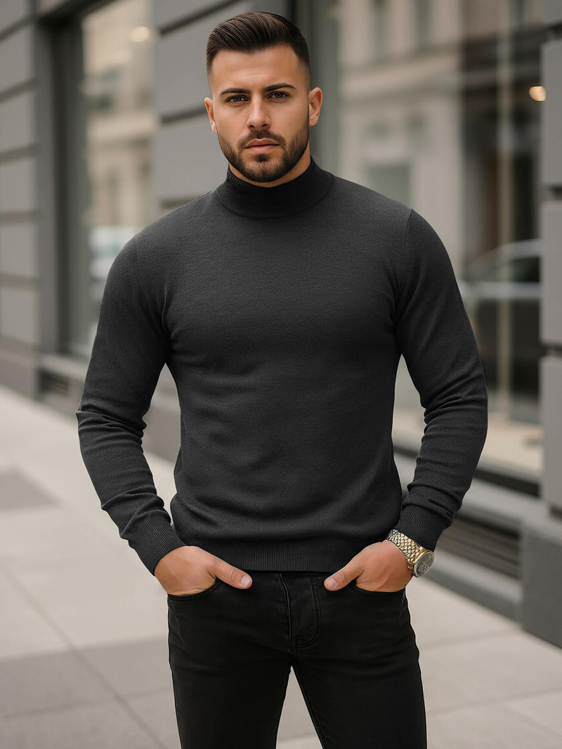 Pullover Homme Gris Foncé OZONEE V/V24503