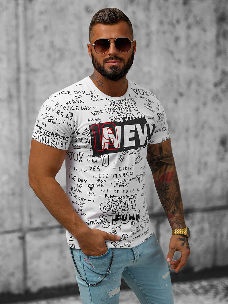 T-shirt Homme Blanc OZONEE JS/8T961