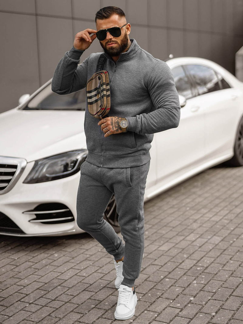 Survêtement Homme Gris Foncé OZONEE JS/68C10385/5Z