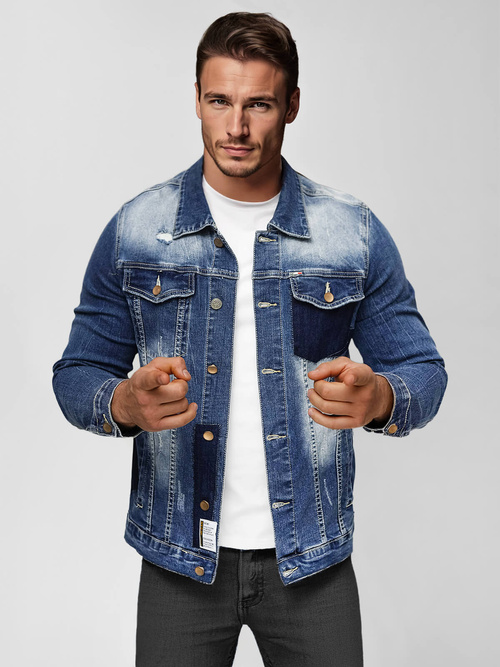 Veste en jean Homme bleu OZONEE NB/MJ536BZ