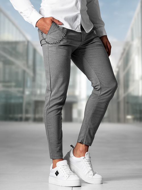 Pantalon chino homme gris foncé OZONEE DJ/3300Z
