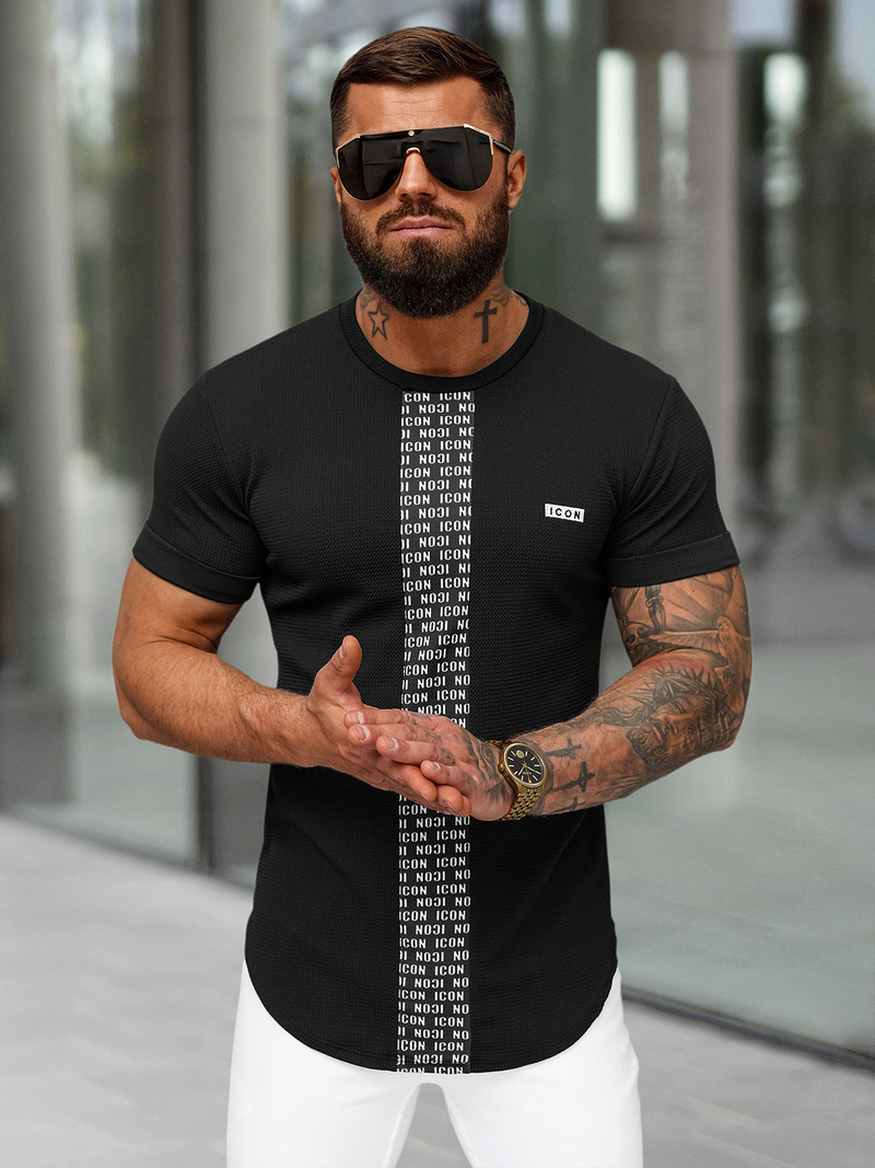 T-shirt Homme Noir OZONEE O/B1211