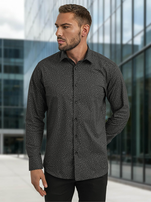 Chemise homme noir OZONEE V/V184