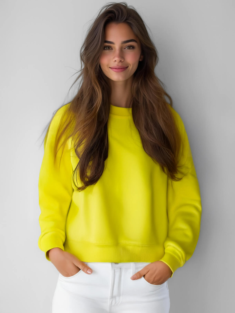 Sweat femme Néon Jaune OZONEE JS/W01Z