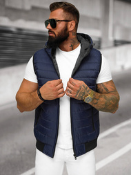 Veste Sans Manches Homme Bleu Foncé OZONEE JS/MY88Z