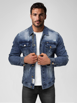 Veste en Jean Homme Bleu Foncé OZONEE NB/MJ522BSZ