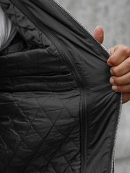 Veste en cuir homme Noir OZONEE JS/11Z8004