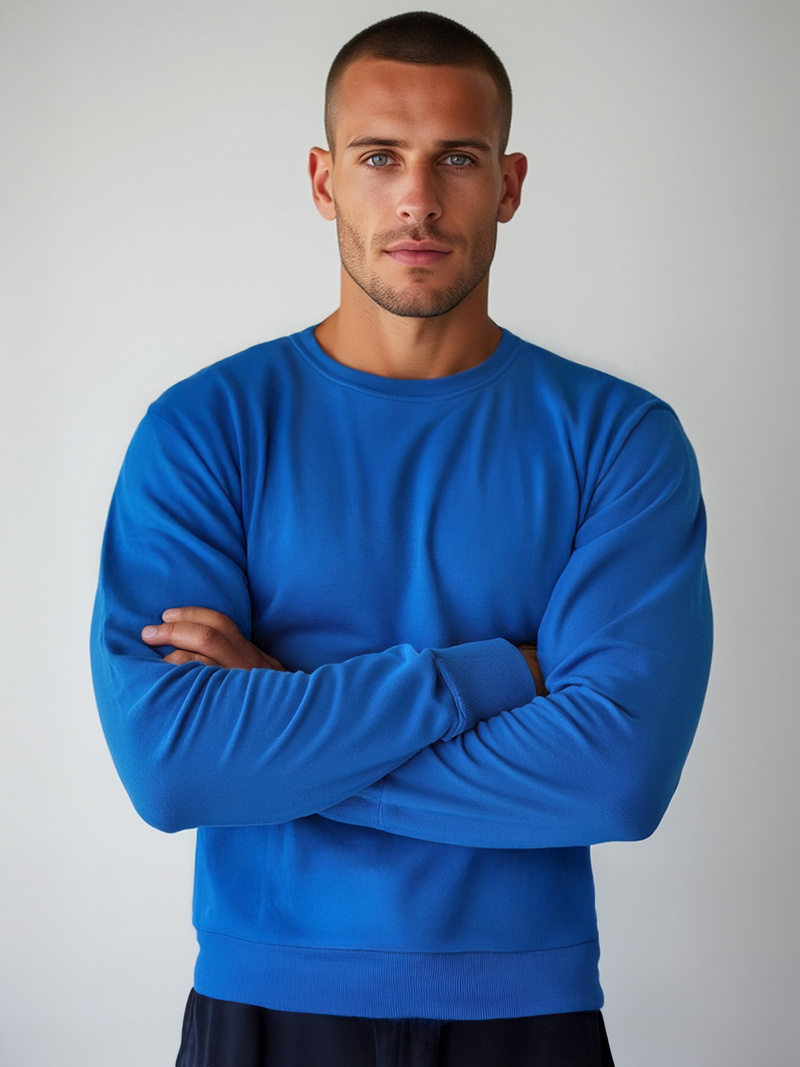 Sweatshirt Homme Bleu OZONEE JS/2001-10Z