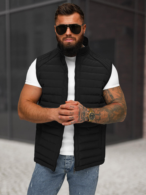Veste sans manches homme noir OZONEE JS/31M5063/392