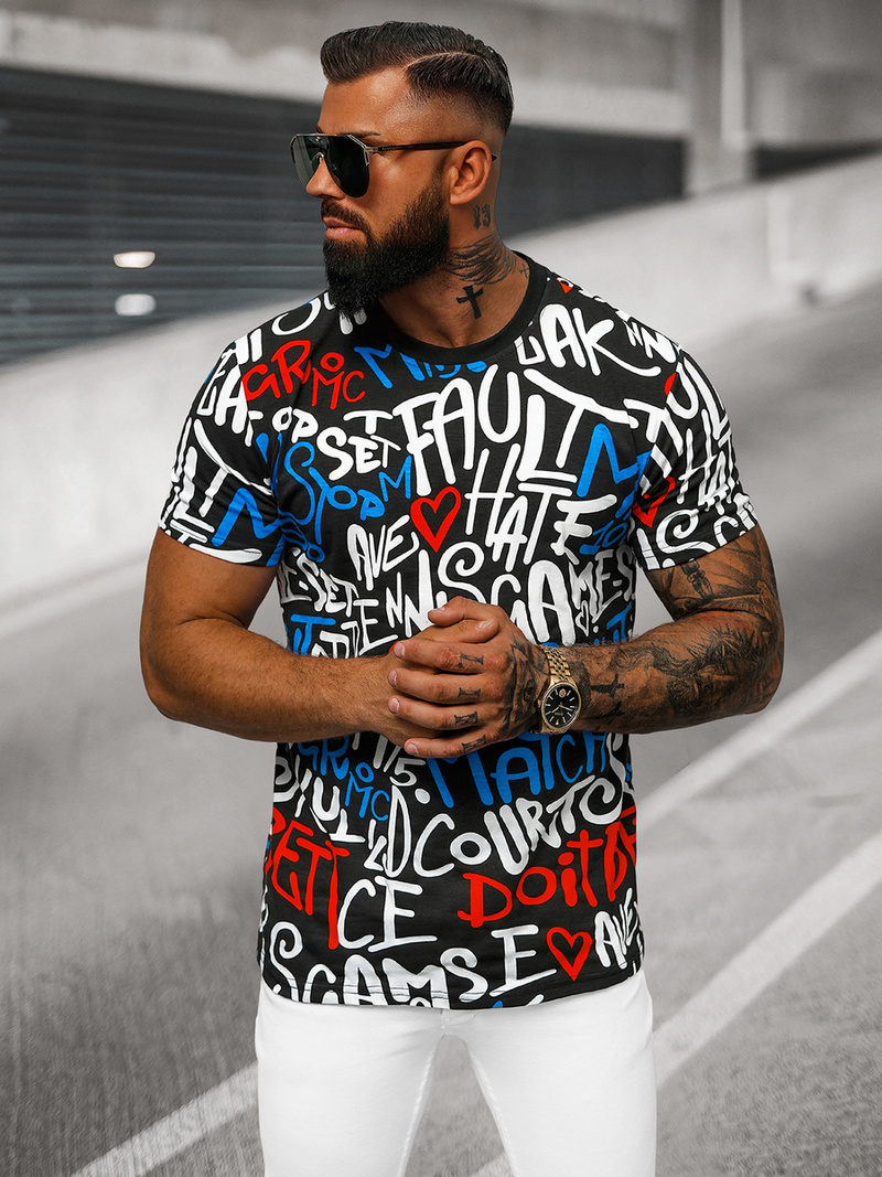 T-shirt Homme Noir OZONEE O/T1271/3