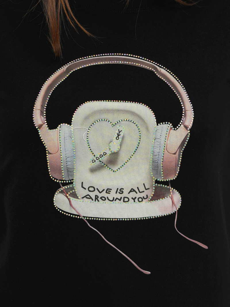 T-shirt femme noir OZONEE DJ77806