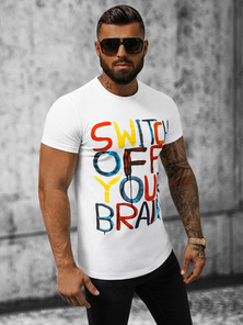 T-shirt Homme Blanc OZONEE O/T125/1Z