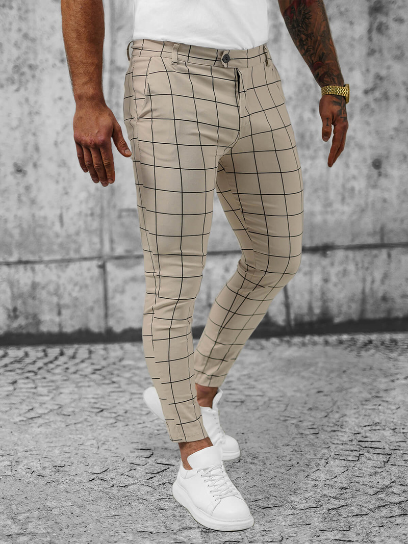 Pantalon Chino Homme Beige OZONEE O/P4009