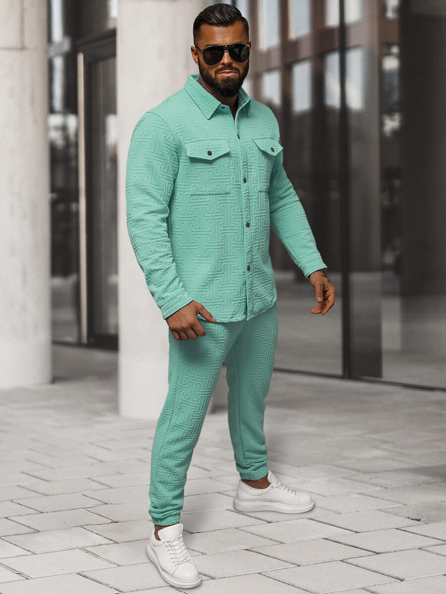 Chemise vert menthe fashion homme