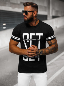 T-shirt Homme Noir OZONEE O/8T1275/3