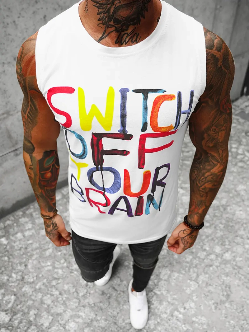 T-Shirt Homme Blanc OZONEE O/T102/1